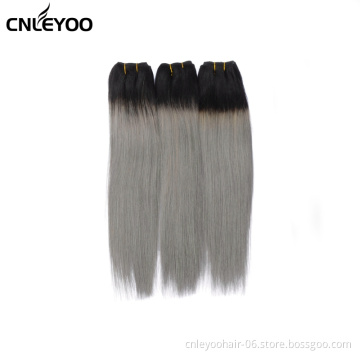 18 Inch Grey Human Hair Extension  For Women 18 inch 3 pcs hair bundle Colorful Human Hair for Beauty